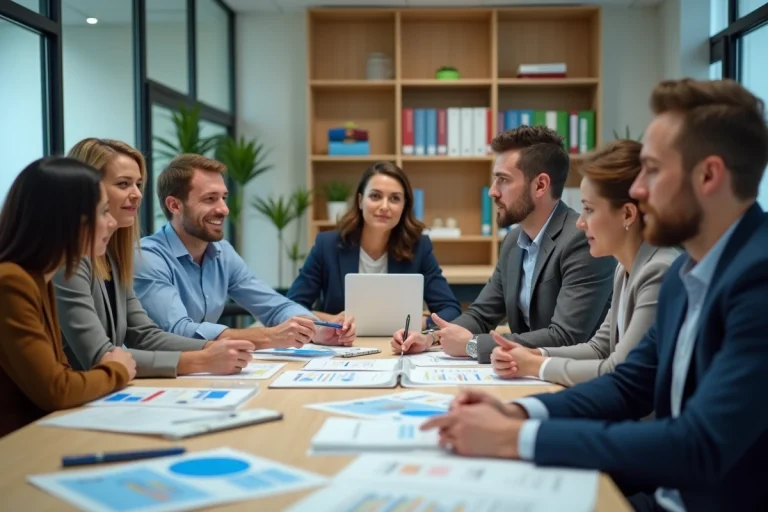 Groupe de professionnels de l'éducation en réunion